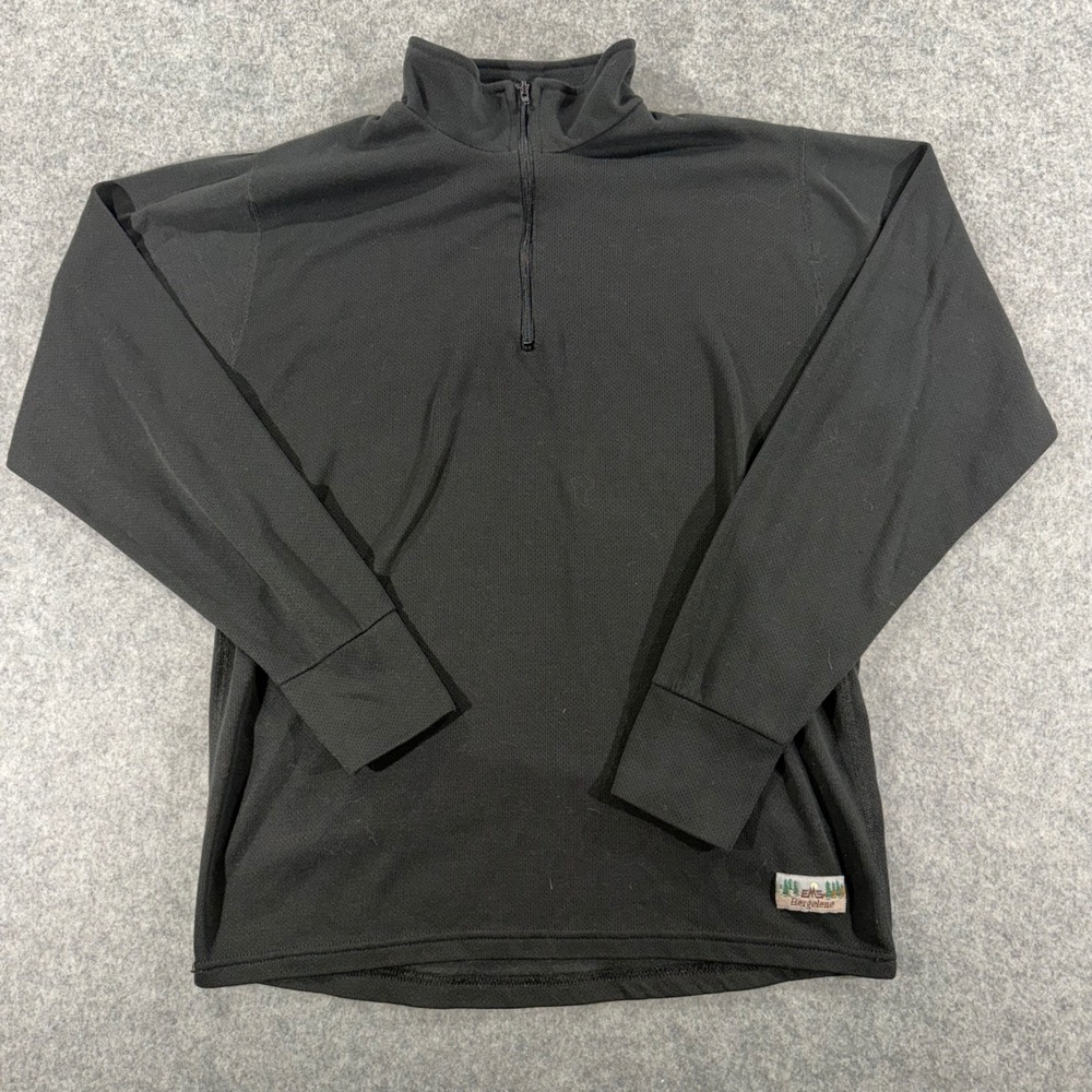 EMS Bergelene Polartec Series 100 Quarter Zip Pullover Black Mens XL Thumbholes
